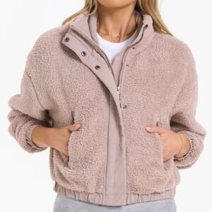 Vuori Umber Sherpa Jacket Brown Small Zip Up Coat